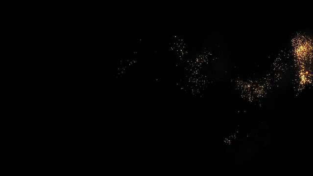 4k Abstract bokeh lights. Isolated on background. Gold particles trail. Magic glowing trace. Luxury graphic template. Logo revealer. 60 fps