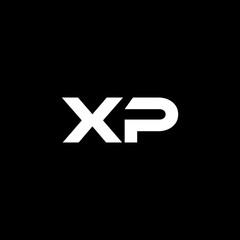 XP letter logo design with black background in illustrator, vector logo modern alphabet font overlap style. calligraphy designs for logo, Poster, Invitation, etc.