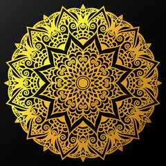 Luxury mandala background And golden gradient vector ornament