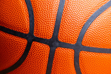 Obraz premium Orange basketball texture skin close up