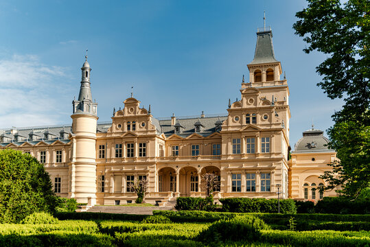Wenckheim castle in Szabadkigyos village Hungary. German neo-Renaissance building was drawn up by Mikl&oacute;s Ybl. J&oacute;zsef Nuszbek supervised the construction work. The castle renewed betweenű- 2019 - 22,