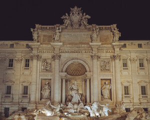 Trevi Foutain at Night - Rome Italy