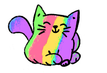 happy cats multiple colors doodle cute draw