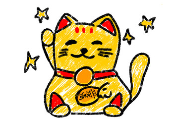Cute doodle lucky cat