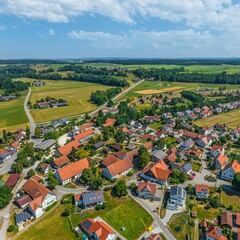 Ausblick auf Illerbeuren und das Schwäbische Bauernhofmuseum