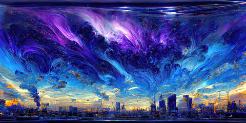 abstract colorful fantasy landscape as wallpaper background