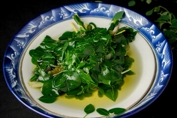 Moringa leaf clear soup. very good for health and safe for daily consumption.