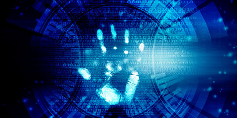 Fingerprint Scanning Technology Concept 2d Illustration