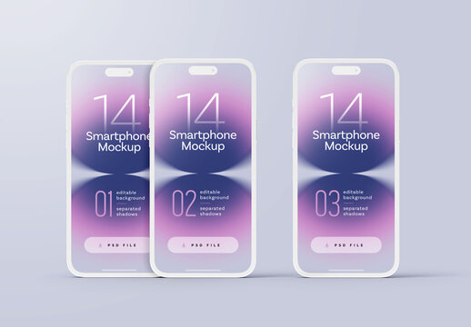 Clay Smartphone Mockup for App UI Presentation and Mobile Design Showcase