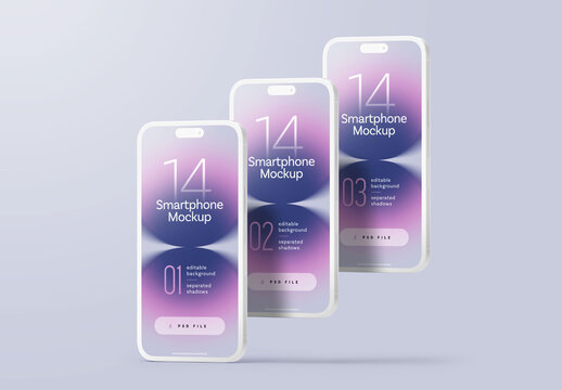 Clay Smartphone Mockup for App UI Presentation and Mobile Design Showcase