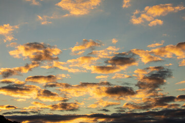 sunset sky with clouds