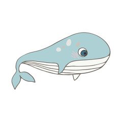 Cute vector character, Atlantic world, whale