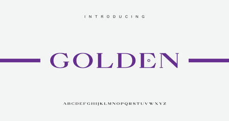 Obraz na płótnie Canvas GOLDEN Modern luxury tech futuristic alphabet typo letter font. Digital space typography fonts.