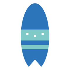 Surf board flat icon style