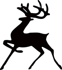 Deer silhouette illustration. Symbol of Christmas, Santa Claus and New Year