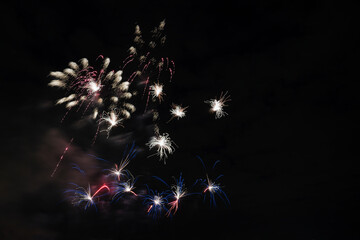 fireworks in the night sky