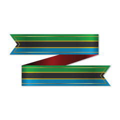 Made in Tanzania, badge or label with flag isolated on white background. Vector illustration.