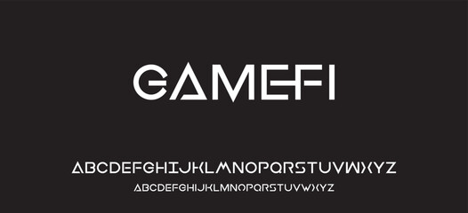Elegant alphabet letters Gamefi fonts. Classic Bold Lettering Typography font with regular uppercase. Vector illustration