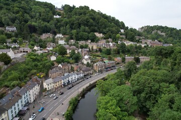 Matlock bath Derbyshire England drone aerial view