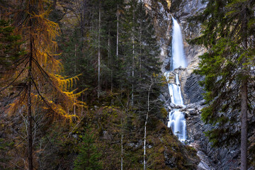 Martuljek Alpine Waterfall in Autumn - Julian Alps Slovenia