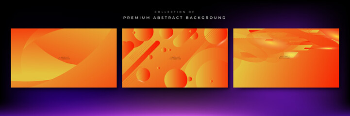 Set of abstract colourful orange minimal background. Vector abstract graphic design banner pattern presentation background wallpaper web template.
