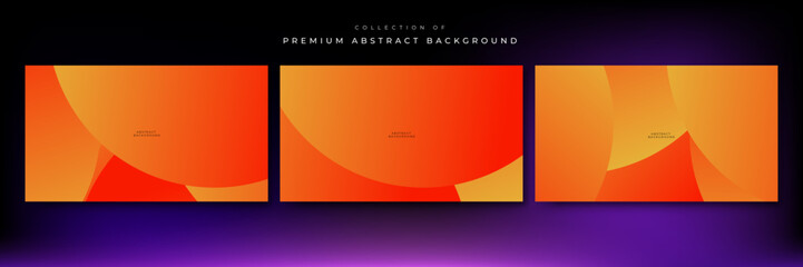 Set of abstract colourful orange minimal background. Vector abstract graphic design banner pattern presentation background wallpaper web template.