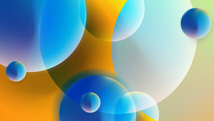 Abstract blue and orange background with circle bokeh dot shapes. Vector abstract graphic design banner pattern presentation background wallpaper web template.