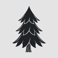 Obraz premium Pine Tree icon isolated on white background. Element for logo, label, emblem. Design element for logo, poster, emblem, greeting card, flyer. Vector illustration