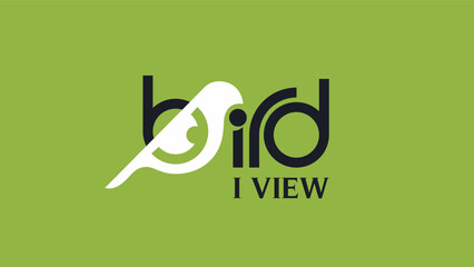 Royal stylish Bird i view logo design vector, Logotype of Premium luxury fashion concept icon.
