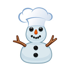 Funny cartoon snowman icon with hat for web and app