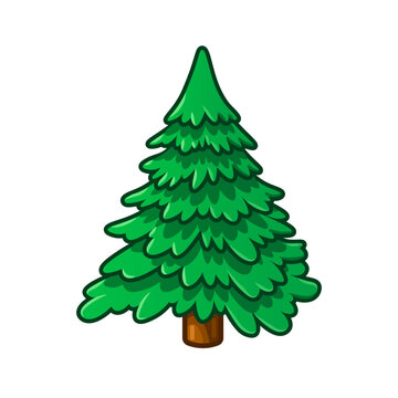 Chrtistmas evergreen tree emoji isolated on white background