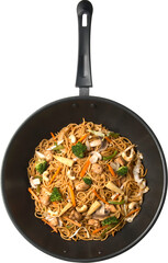 Noodles with vegetables and nuts