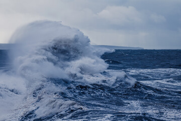 waves crashing on the rocks