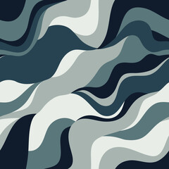 Seamless pattern with abstract wavy shapes