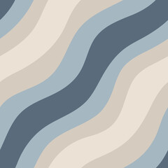 Abstract seamless pattern with diagonal wavy stripes