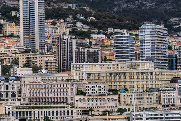 Beautiful panoramic view on Monaco at daytime. Principality of Monaco.