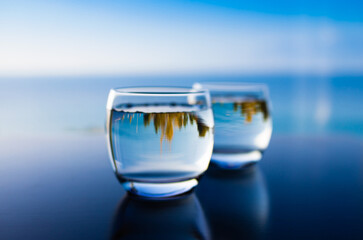 Drink. Two glasses of water