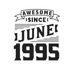 Awesome Since June 1995. Born in June 1995 Retro Vintage Birthday