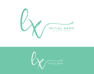 lx initial handwritten signature logo design