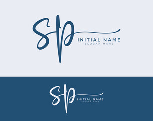 sp initial handwritten signature logo design