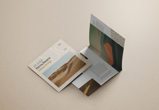 Square Bifold Brochure Mockup