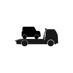 Tow truck vector line icon.