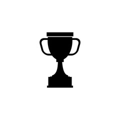 Trophy cup icon. Black cup isolated on white background.