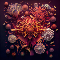 Scherenschnitt Papercut Papercraft Papierkunst Papiermotive 3D AI Digital Digital Art Motive aus Papier Rendering Background Backdrop