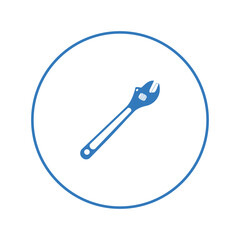Construction adjustable wrench tool icon | Circle version icon |