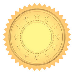 Golden Award Medal Blank Seal
