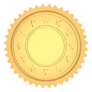 Golden Award Medal Blank Seal