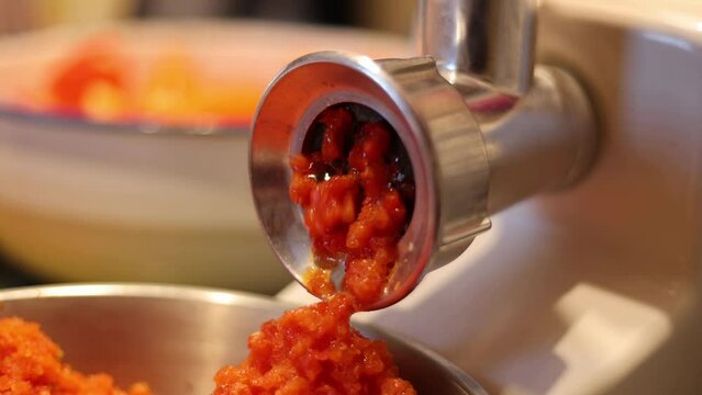 grinding red pepper slow motion video