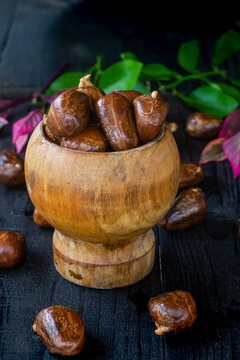 Artocarpus altilis, exotic fruit rich in carbohydrates and fiber, called  breadfruit or fruti pan, Artocarpus species, of the family Moraceae