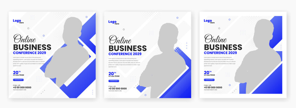Creative business conference social media post banner template